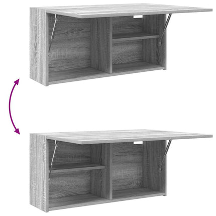 væghængt badeværelsesskab 80x25x40 cm konstrueret træ