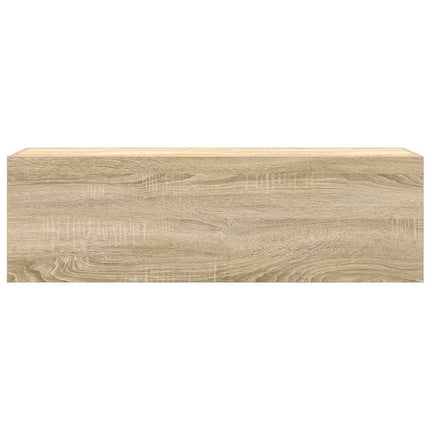 væghængt badeværelsesskab 100x25x30cm konstrueret træ sonoma-eg