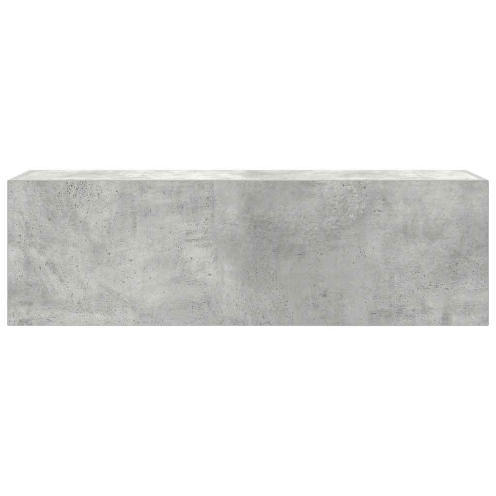 væghængt badeværelsesskab 100x25x30 cm konstrueret træ betongrå