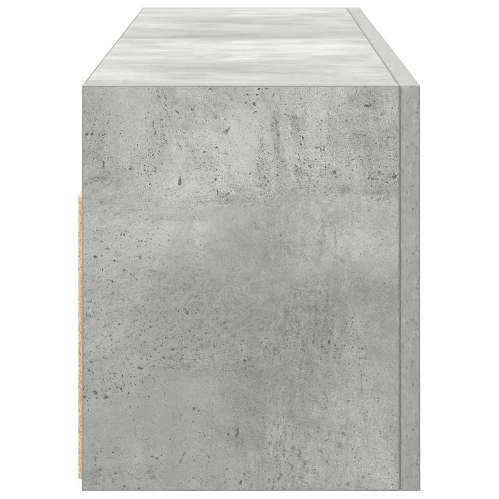 væghængt badeværelsesskab 100x25x30 cm konstrueret træ betongrå