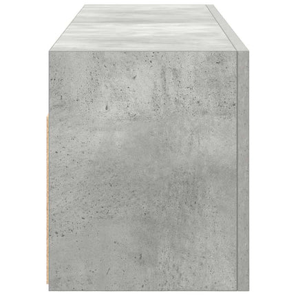 væghængt badeværelsesskab 100x25x30 cm konstrueret træ betongrå