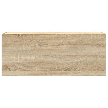 væghængt badeværelsesskab 100x25x40cm konstrueret træ sonoma-eg