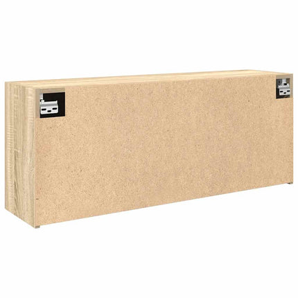 væghængt badeværelsesskab 100x25x40cm konstrueret træ sonoma-eg