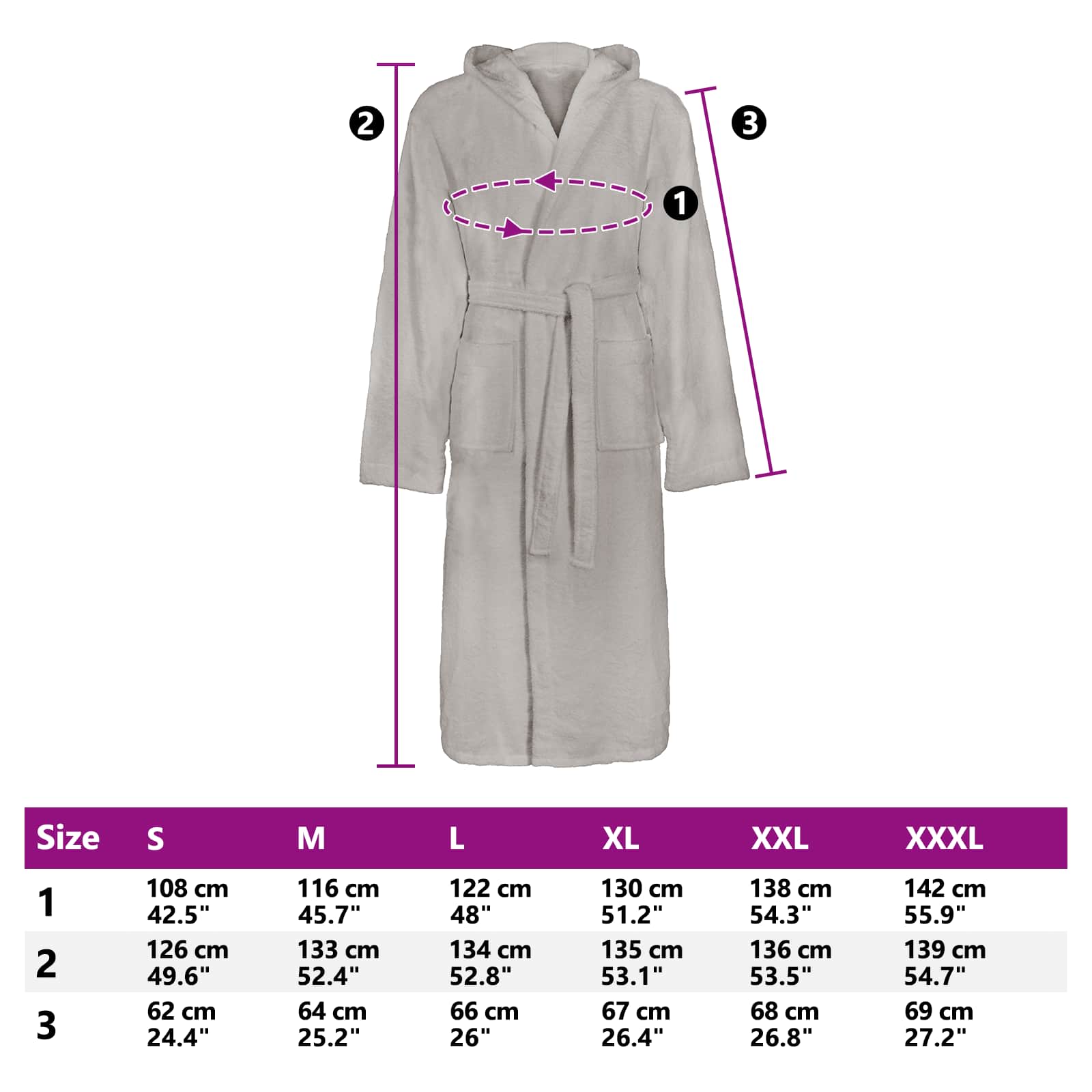 Badekåbe KINN Grå XXL Bomuld