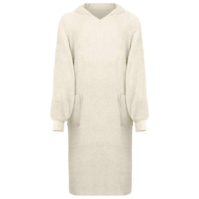 Tæppe-hoodie KINN Creme XL Bomuld