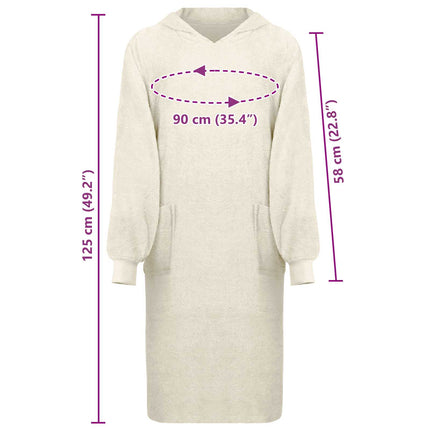 Tæppe-hoodie KINN Creme XL Bomuld