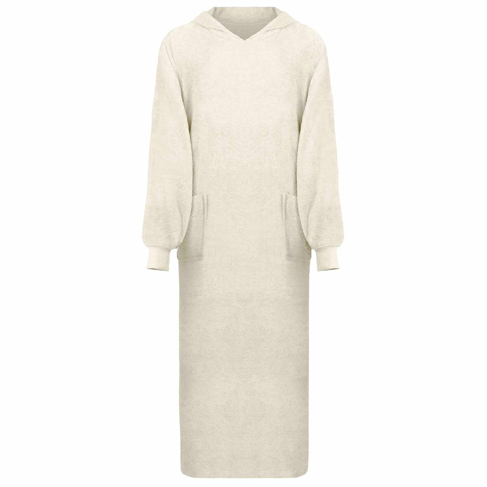 Tæppe-hoodie KINN Creme XXL Bomuld