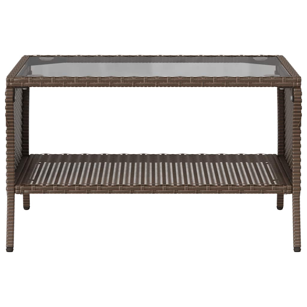 2-personers sofa med hynder og bord polyrattan brun