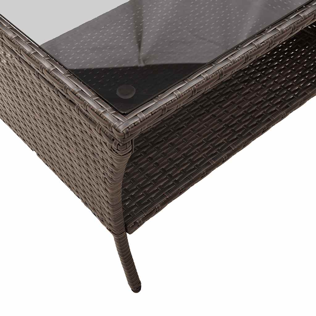 2-personers sofa med hynder og bord polyrattan brun