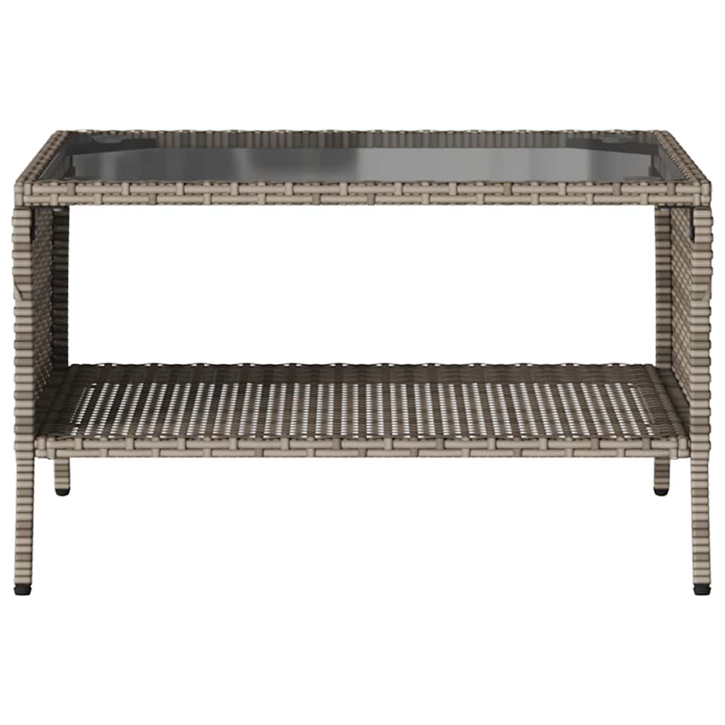 2-personers sofa med hynder og bord polyrattan grå