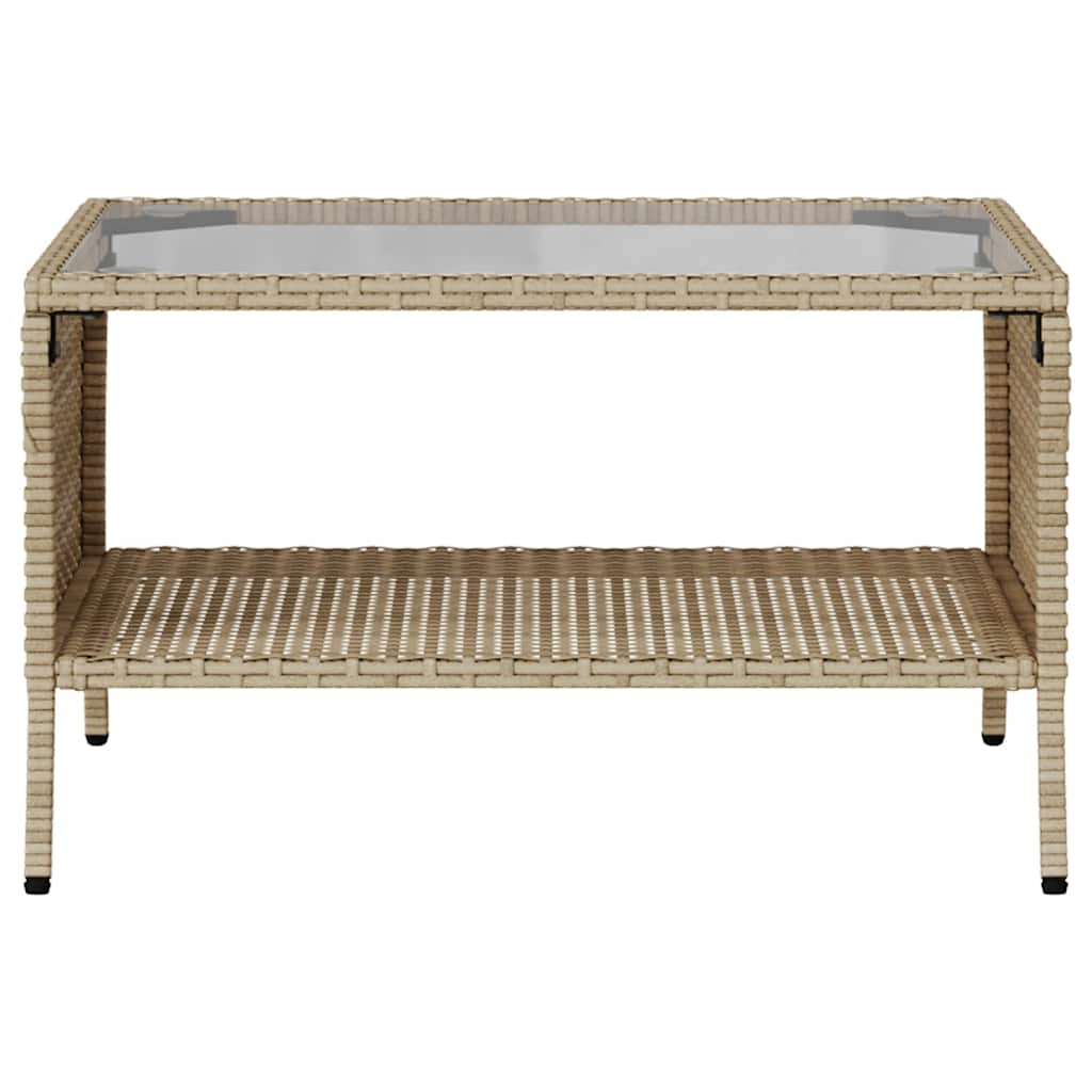 2-personers sofa med hynder og bord polyrattan beige