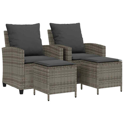 sofasæt til haven 4 dele med hynder polyrattan grå