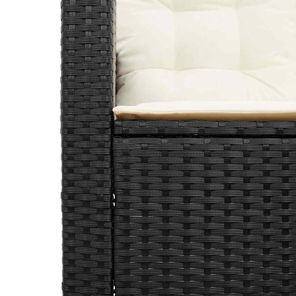 havesofa med bord og hynder L-formet polyrattan sort