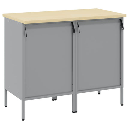 Arbejdsskab med skuffe 2 pcs Sort og grå 100 x 55 x 85 cm