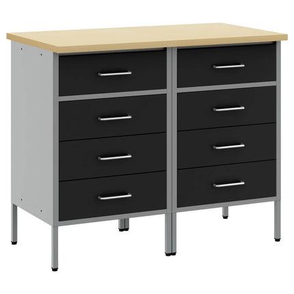 Arbejdsskab med skuffe 2 pcs Sort og grå 100 x 55 x 85 cm