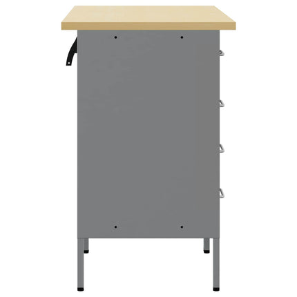 Arbejdsskab med skuffe 2 pcs Sort og grå 100 x 55 x 85 cm