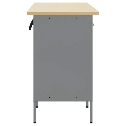 Arbejdsskab med skuffe 3 pcs Sort og grå 150 x 55 x 85 cm