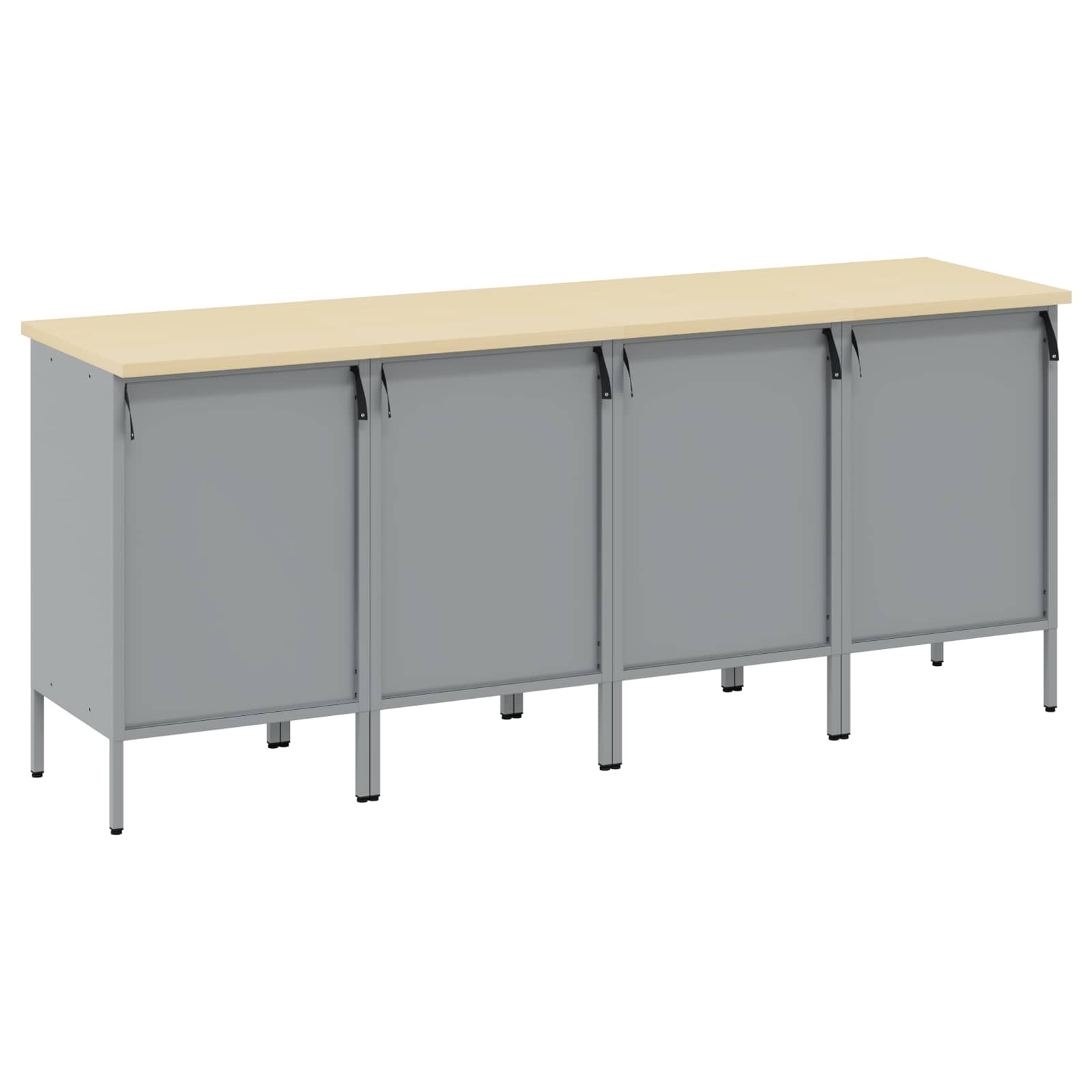 Arbejdsskab med skuffe 4 pcs Rød og Grå 200 x 55 x 85 cm