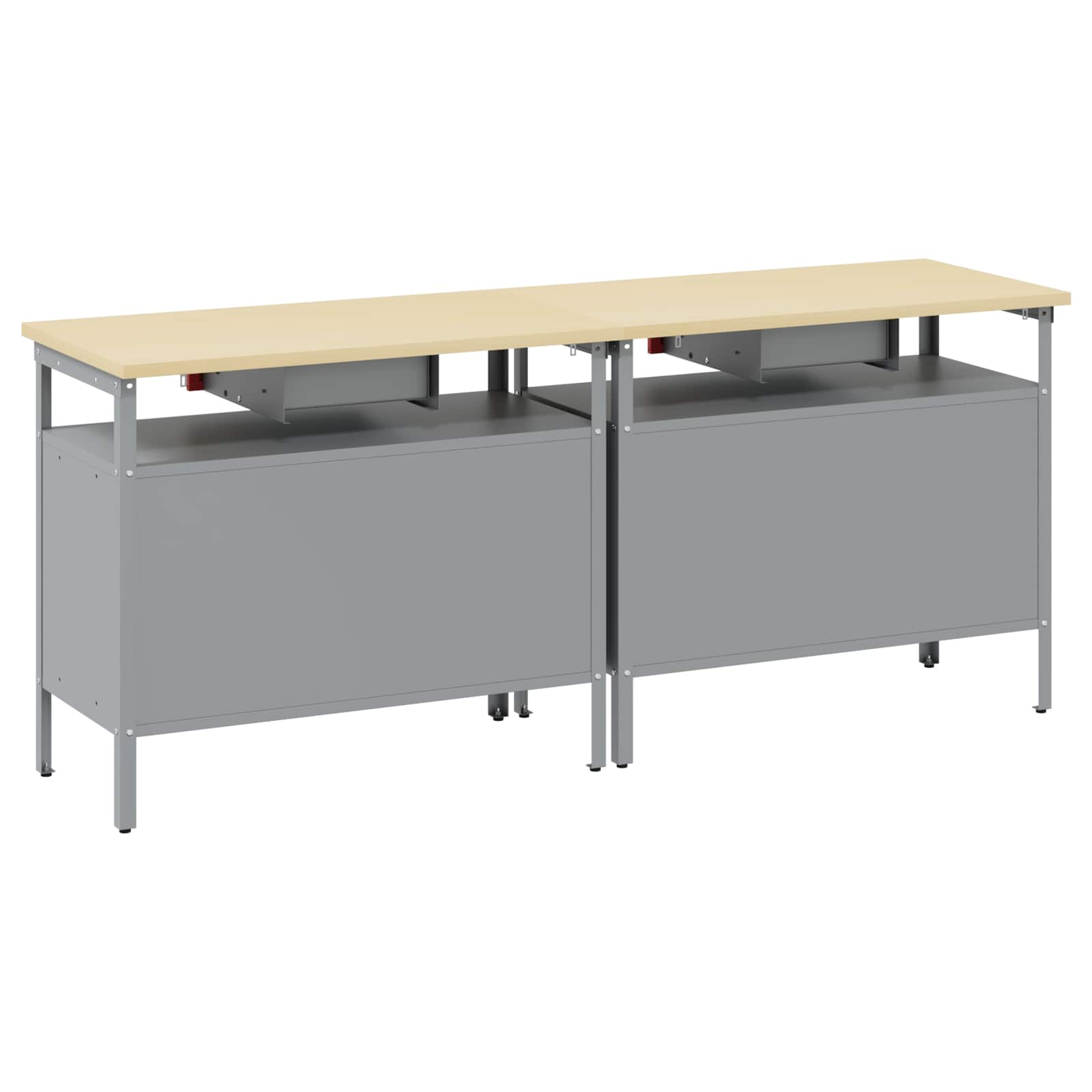 Arbejdsbænk sæt med skuffe 2 pcs Rød og Grå 200 x 55 x 85 cm