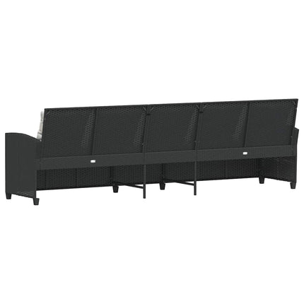 5-personers havesofa med hynder polyrattan sort