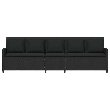 5-personers havesofa med hynder polyrattan sort