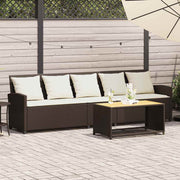 5-personers havesofa med hynder polyrattan brun