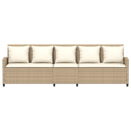 5-personers havesofa med hynder polyrattan beige