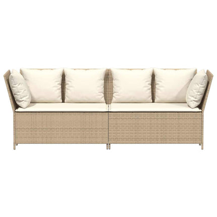 havesofa med hynder polyrattan beige