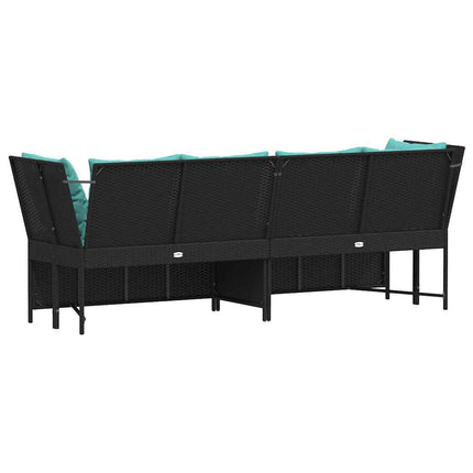 havesofa med hynder polyrattan sort