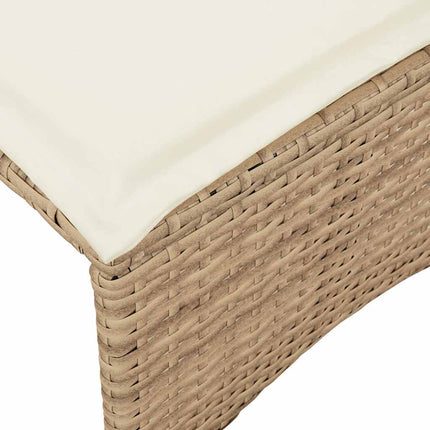 spisebordssæt til haven 3 dele med hynder polyrattan beige