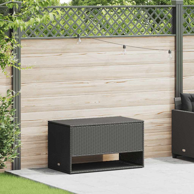 udendørs hyndeboks 100x55x55,5 cm polyrattan sort