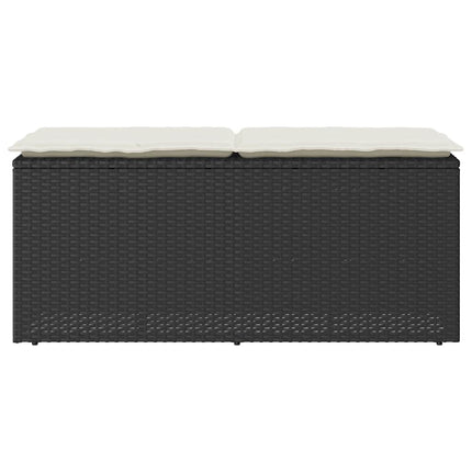 havebænk med hynde 110x40x44 cm polyrattan sort