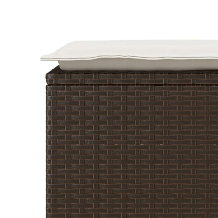 havebænk med hynde 110x40x44 cm polyrattan brun