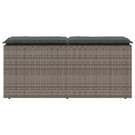 havebænk med hynde 110x40x44 cm polyrattan grå