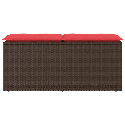 havebænk med hynde 110x40x44 cm polyrattan brun