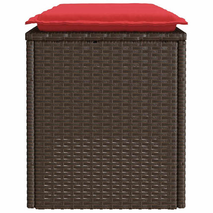 havebænk med hynde 110x40x44 cm polyrattan brun