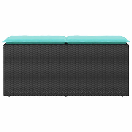 havebænk med hynde 110x40x44 cm polyrattan sort