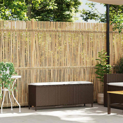 havebænk med hynde 110x30x40,5 cm polyrattan brun