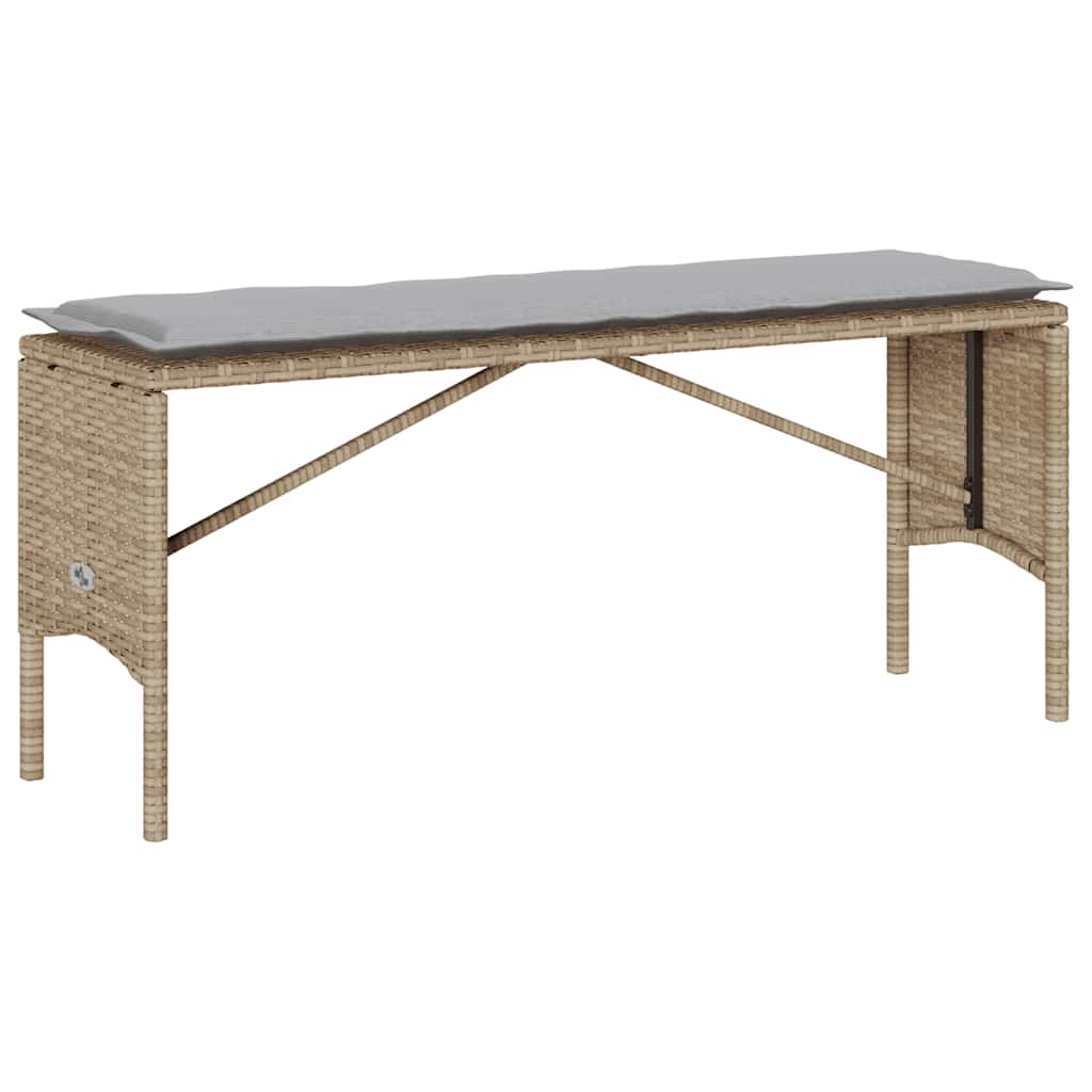 spisebordssæt til haven 3 dele med hynder polyrattan beige