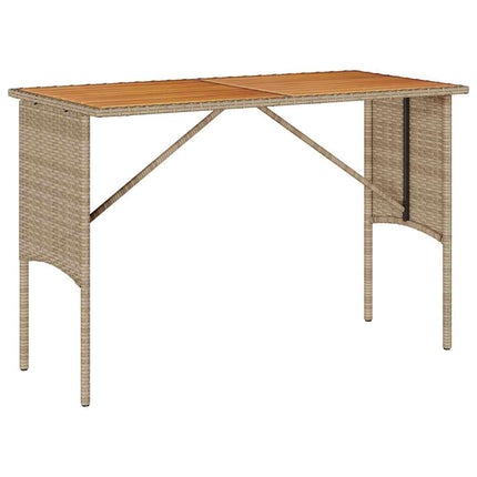 spisebordssæt til haven 3 dele med hynder polyrattan beige
