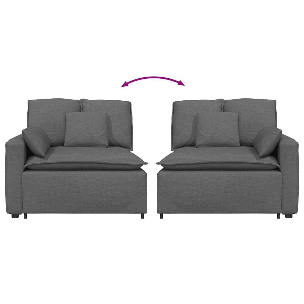 modulopbygget sofaarmlænsendemodul med hynder 100 cm mørkegrå