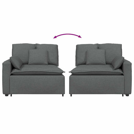 modulopbygget sofaarmlænsendemodul med hynder 100 cm mørkegrå