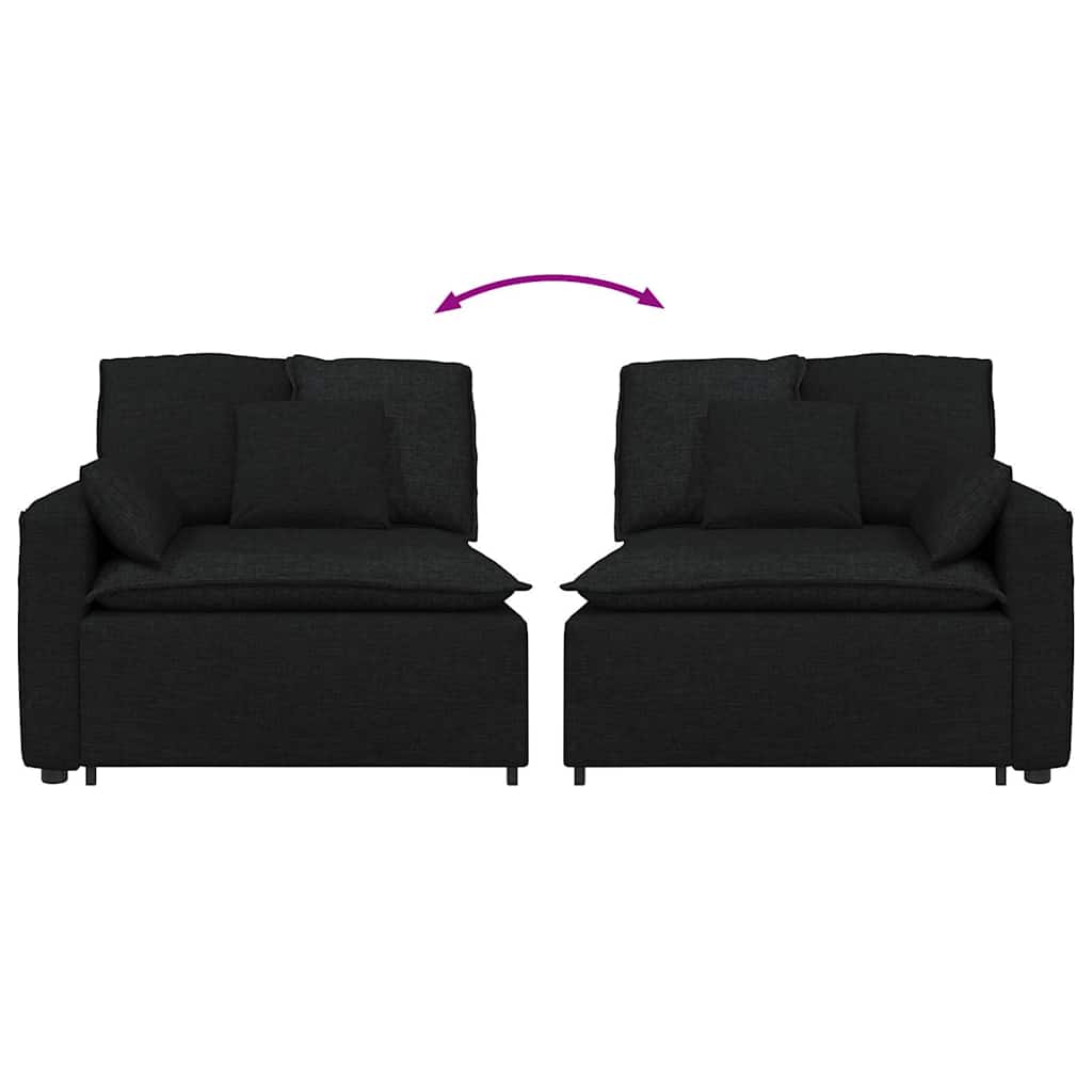 modulopbygget sofaarmlænsendemodul med hynder 100 cm sort