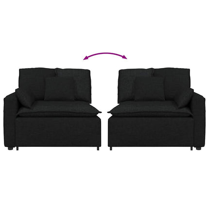 modulopbygget sofaarmlænsendemodul med hynder 100 cm sort