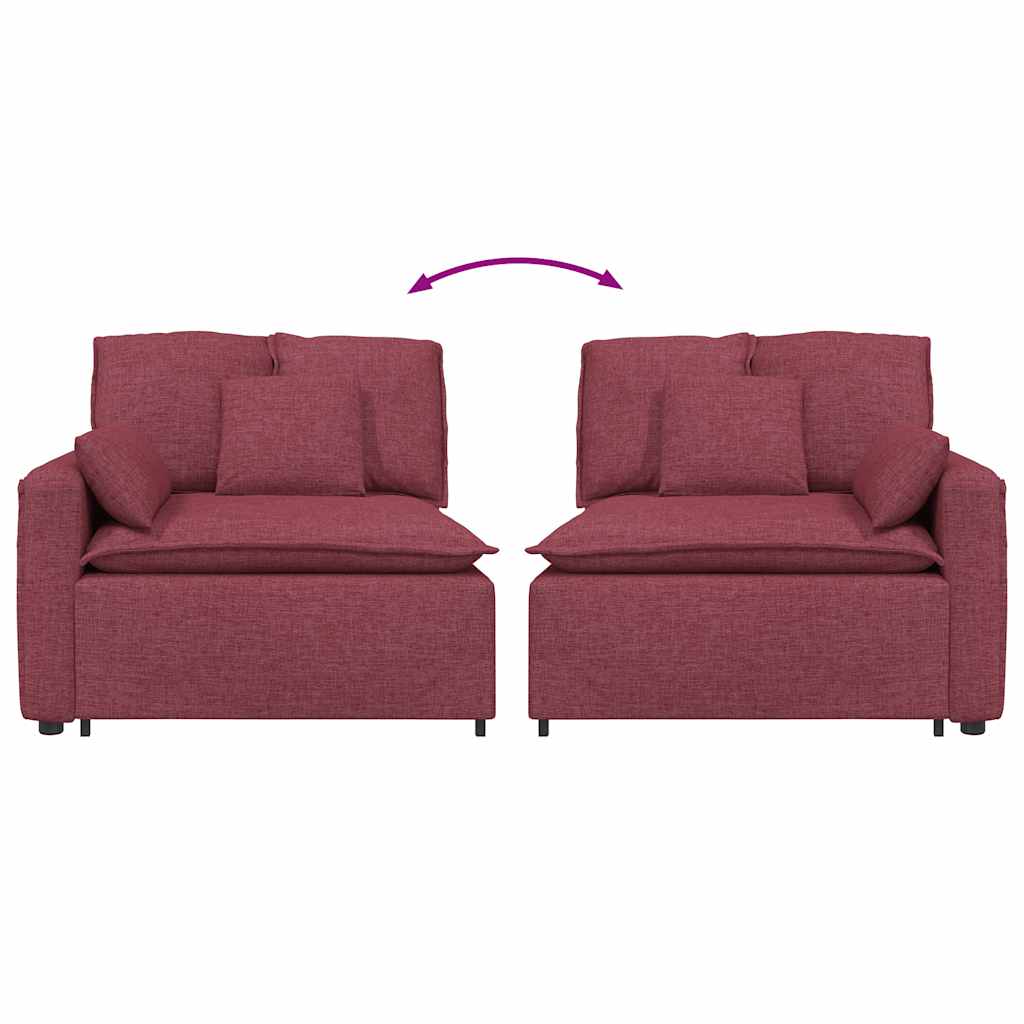 modulopbygget sofaarmlænsendemodul med hynder 100 cm vinrød