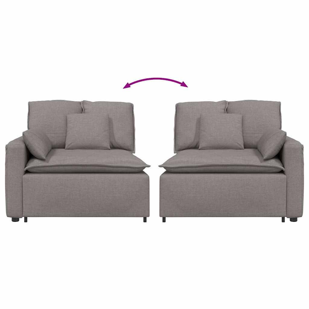 modulopbygget sofaarmlænsendemodul med hynder 100 cm gråbrun