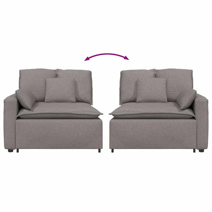 modulopbygget sofaarmlænsendemodul med hynder 100 cm gråbrun