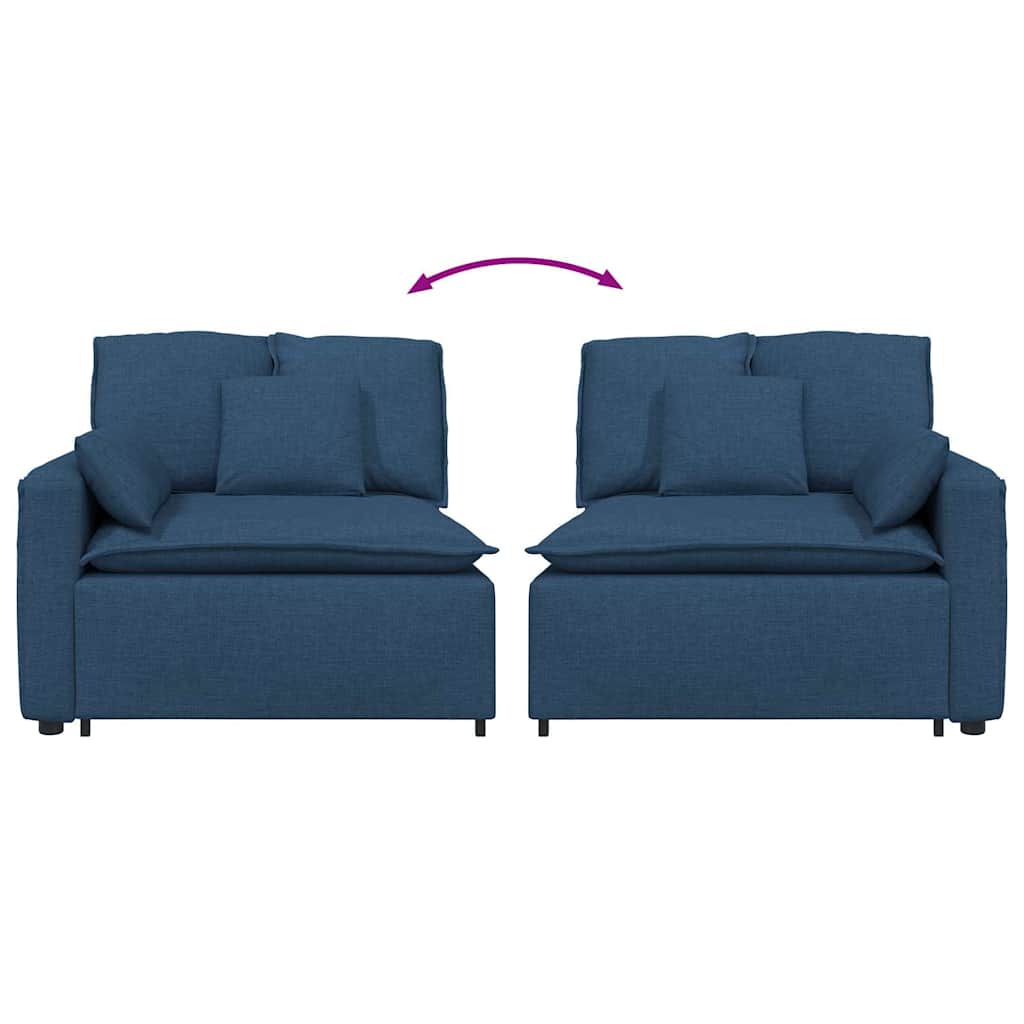 modulopbygget sofaarmlænsendemodul med hynder 100 cm blå