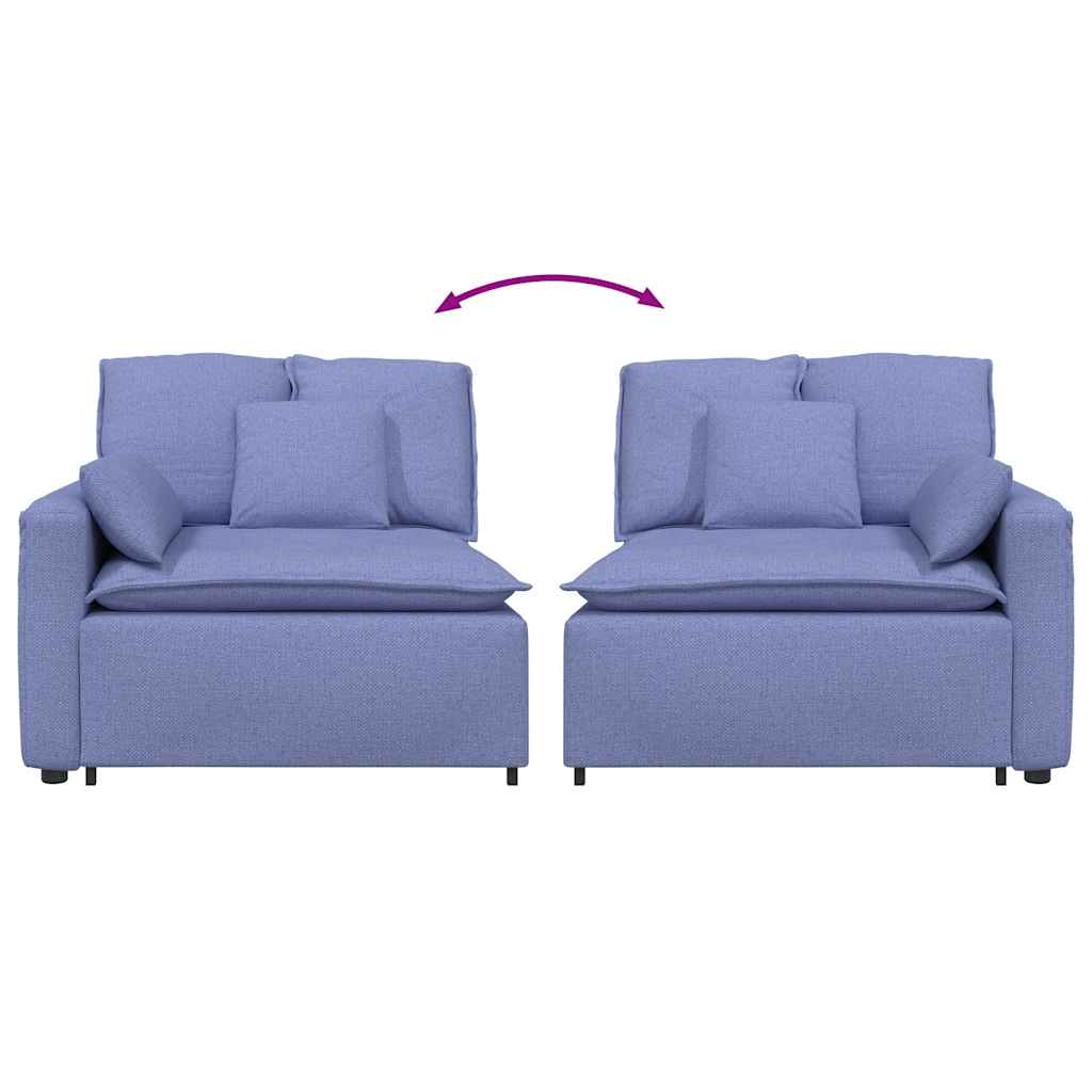 modulopbygget sofaarmlænsendemodul med hynder 100 cm jeansblå