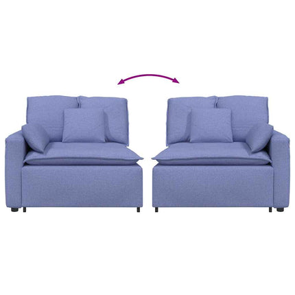 modulopbygget sofaarmlænsendemodul med hynder 100 cm jeansblå